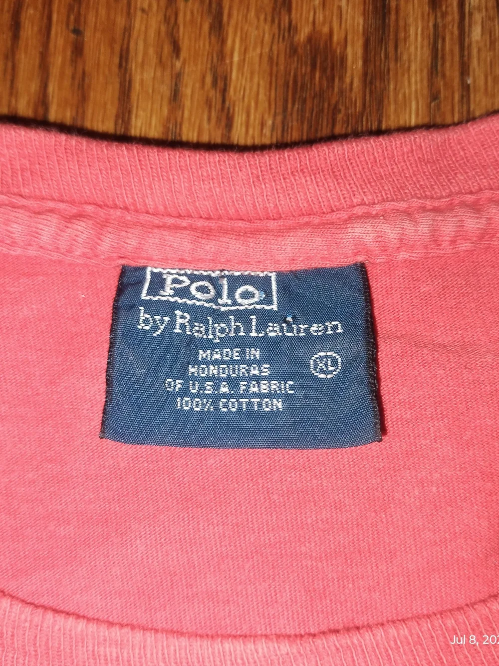 Polo by Ralph Lauren Men's XL Crew Neck T-Shirt in Coral